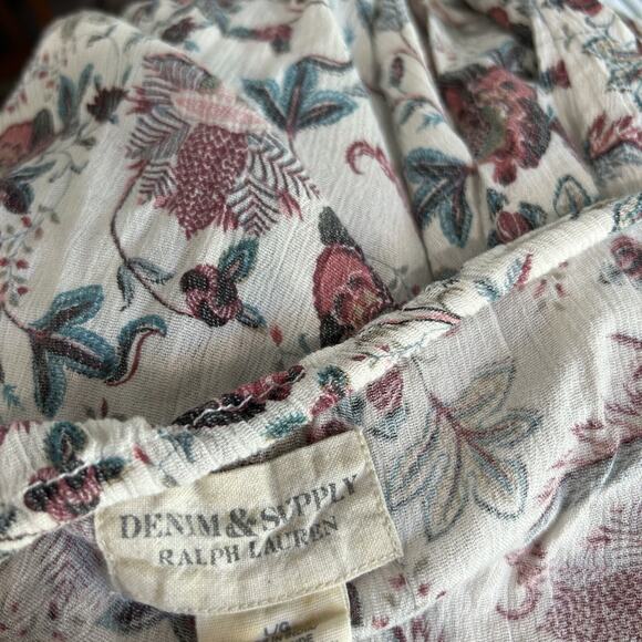Denim & Supply Ralph Lauren Top Size Large Boho Western Country Floral Shirt - Picture 7 of 9